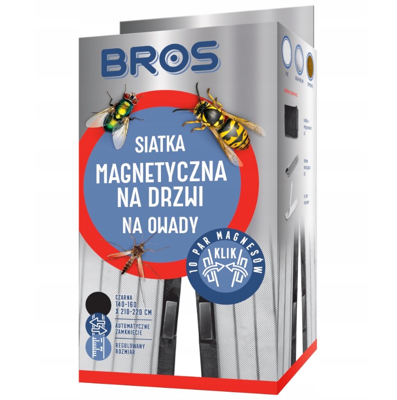 BROS Siatka magnetyczna na drzwi 100x220 cm